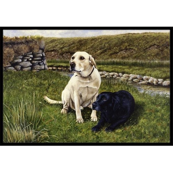 Carolines Treasures FRF0018JMAT Yellow & Black Labradors Indoor or Outdoor Mat; 24 x 36 FRF0018JMAT - main